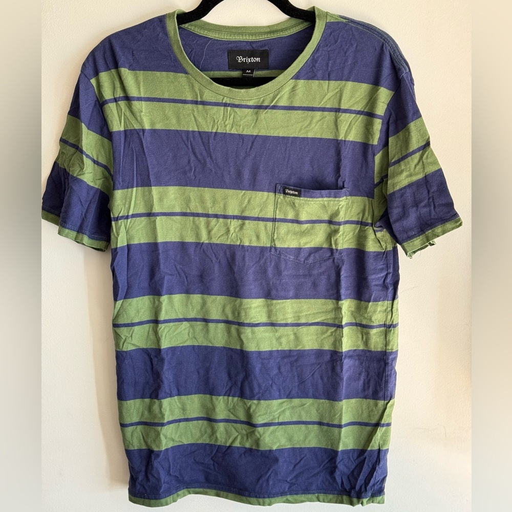 BRIXTON Hilt S/S Knit Pocket Tee Shirt Leaf/Patriot Blue
